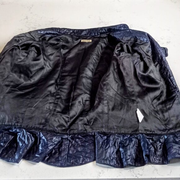 Baxis & Baxis Navy Blue Ruffle Textured Jacket - Picture 4 of 5